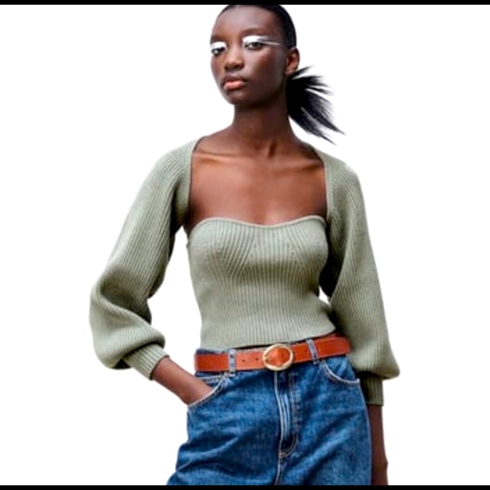ZARA 2 pieces sweater,  ribbed armed sweater and top,
